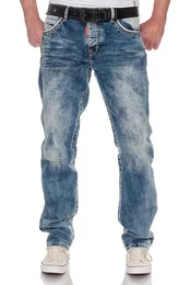 Straight-Jeans Regular Fit mit Kontrastnhten