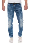 Cipo & Baxx Slim-fit Jeans im klassischen 5-Pocket Style Blau/Hellblau