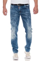 Cipo & Baxx Slim-fit Jeans im klassischen 5-Pocket Style Blau/Hellblau