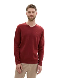 TOM TAILOR Pullover Dunkelrot/Braun/Rot/Bordeaux