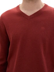 TOM TAILOR Pullover Dunkelrot/Braun/Rot/Bordeaux