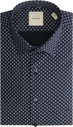Langarmhemd POPLIN 2TONES PRINT SLIM SHIRT mit Logostickerei