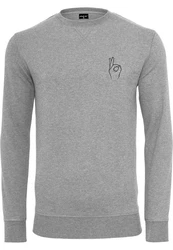 Mister Tee Rundhalspullover Easy Sign Crewneck Grau/Hellgrau
