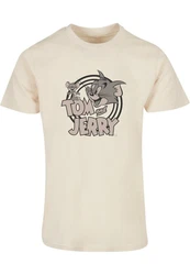 ABSOLUTE CULT Herren Tom and Jerry Circle T-Shirt Grau/Weiß/Khaki