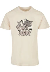 ABSOLUTE CULT Herren Tom and Jerry Circle T-Shirt Grau/Weiß/Khaki