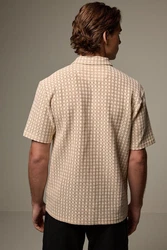 Next Kurzarmhemd Jersey-Hemd Beige/Khaki/Weiß/Braun/Rot