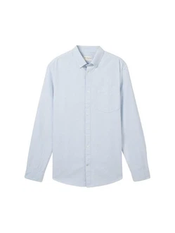 TOM TAILOR Langarmhemd Hellblau/Blau