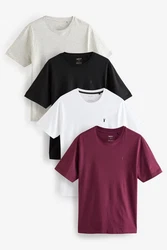 Next Bandeau-Bikini-Top T-Shirts (4er-Pack) Bordeaux/Dunkelrot/Weiß