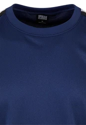 URBAN CLASSICS T-Shirt Oversized Stripes Mesh Tee Dunkelblau/Blau