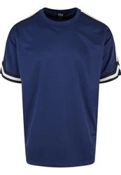 URBAN CLASSICS T-Shirt Oversized Stripes Mesh Tee Dunkelblau/Blau