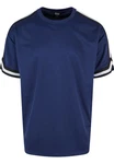 URBAN CLASSICS T-Shirt Oversized Stripes Mesh Tee Dunkelblau/Blau