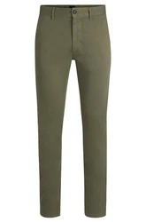 BOSS ORANGE Chinos Chino Slim Dunkelgrün/Khaki