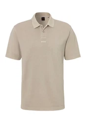 BOSS ORANGE Poloshirt Pe__Dye mit Polokragen Khaki/Braun/Beige