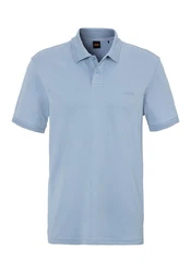 BOSS Poloshirt Pe_Interlock mit Polokragen Hellblau/Blau/Grau