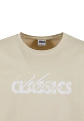 URBAN CLASSICS T-Shirt UC Cursive Bold Logo Heavy Oversized Tee Beige/Khaki/Creme