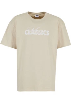 URBAN CLASSICS T-Shirt UC Cursive Bold Logo Heavy Oversized Tee Beige/Khaki/Creme