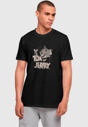 ABSOLUTE CULT Herren Tom and Jerry Circle T-Shirt Schwarz/Rot/Weiß/Dunkelgrün/Hellblau/Grau