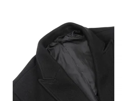 Allthemen Wollmantel Herren Knielang Zweireihig Slim Fit 