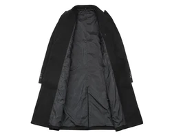 Allthemen Wollmantel Herren Knielang Zweireihig Slim Fit 