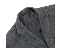 Allthemen Wollmantel Herren Knielang Zweireihig Slim Fit 