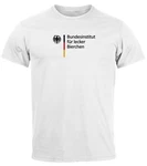 MoonWorks Print-Shirt Herren T-Shirt Bundesinstitut für lecker Bierchen Creme/Grau/Schwarz/Weiß