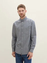 TOM TAILOR Langarmhemd Grau/Blau/Dunkelblau/Hellgrau