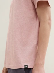 TOM TAILOR Denim T-Shirt mit Rundhalsausschnitt Rosa/Lila
