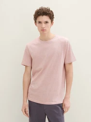 TOM TAILOR Denim T-Shirt mit Rundhalsausschnitt Rosa/Lila