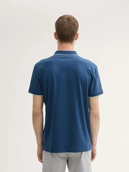 TOM TAILOR Langarm Poloshirt Basic marine/hellblau