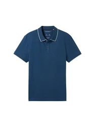 TOM TAILOR Langarm Poloshirt Basic marine/hellblau