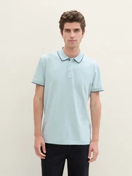 TOM TAILOR Langarm Poloshirt Basic Hellblau/Blau/Hellgrün/Türkis