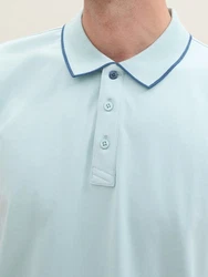 TOM TAILOR Langarm Poloshirt Basic Hellblau/Blau/Hellgrün/Türkis