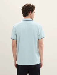 TOM TAILOR Langarm Poloshirt Basic Hellblau/Blau/Hellgrün/Türkis