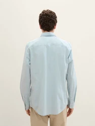 TOM TAILOR Langarmhemd Twill mit Brusttasche Grün/Hellblau/Blau/Türkis