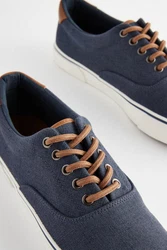Next Klassischer Stoffschuh Sneaker Dunkelblau/Hellblau/Blau