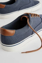 Next Klassischer Stoffschuh Sneaker Dunkelblau/Hellblau/Blau