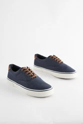 Next Klassischer Stoffschuh Sneaker Dunkelblau/Hellblau/Blau