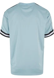 URBAN CLASSICS T-Shirt Oversized Stripes Mesh Tee Blau/Hellblau/Grau