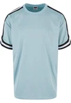 URBAN CLASSICS T-Shirt Oversized Stripes Mesh Tee Blau/Hellblau/Grau