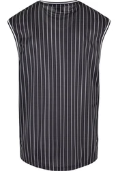 Urban Classics Striped Mesh Tanktop Schwarz/Dunkelblau/Dunkelgrau