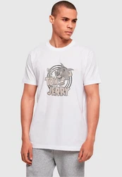 ABSOLUTE CULT Herren Tom and Jerry Circle T-Shirt Grau/Weiß