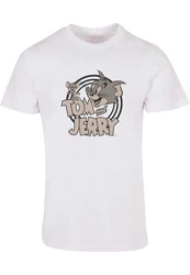 ABSOLUTE CULT Herren Tom and Jerry Circle T-Shirt Grau/Weiß