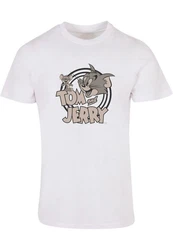ABSOLUTE CULT Herren Tom and Jerry Circle T-Shirt Grau/Weiß
