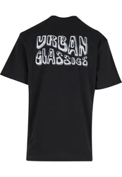 URBAN CLASSICS T-Shirt UC Shiny Logo Tall Tee Dunkelblau/Schwarz
