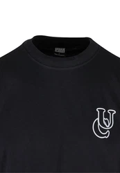 URBAN CLASSICS T-Shirt UC Shiny Logo Tall Tee Dunkelblau/Schwarz