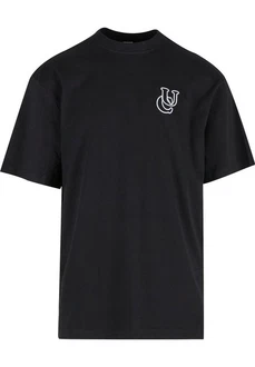 URBAN CLASSICS T-Shirt UC Shiny Logo Tall Tee Dunkelblau/Schwarz
