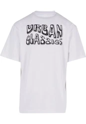 URBAN CLASSICS T-Shirt UC Shiny Logo Tall Tee Weiß/Grau