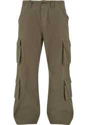 URBAN CLASSICS Cargohose Double Cargo Pants Khaki/Dunkelgrün