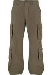 URBAN CLASSICS Cargohose Double Cargo Pants Khaki/Dunkelgrün