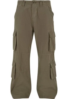 URBAN CLASSICS Cargohose Double Cargo Pants Khaki/Dunkelgrün
